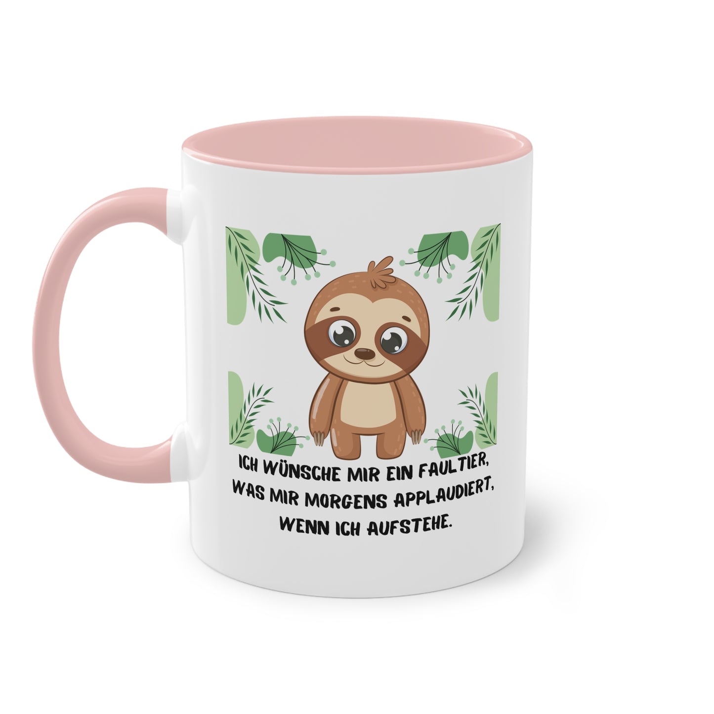 Ich wünsche mir ein Faultier, was mir morgens applaudiert, wenn ich aufstehe - Zwei-Ton-Tasse