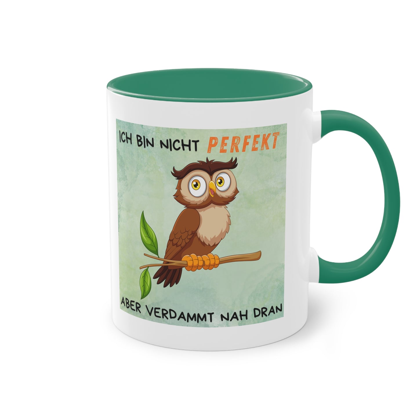 Ich bin nicht perfekt aber verdammt nah dran - Zwei-Ton-Kaffeetasse