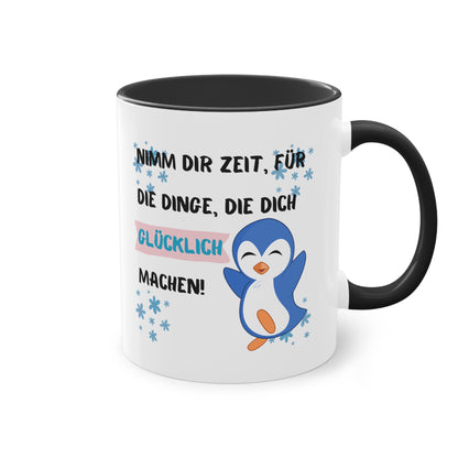 Nimm Dir Zeit für die Dinge, die dich glücklich machen - Zwei-Ton-Kaffeetasse