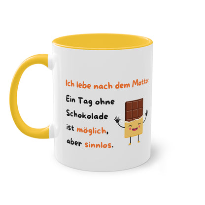 Ich lebe nach dem Motto  - Zwei-Ton-Kaffeetasse