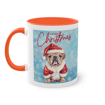 Hund Merry Christmas (4) - Zwei-Ton-Kaffeetasse