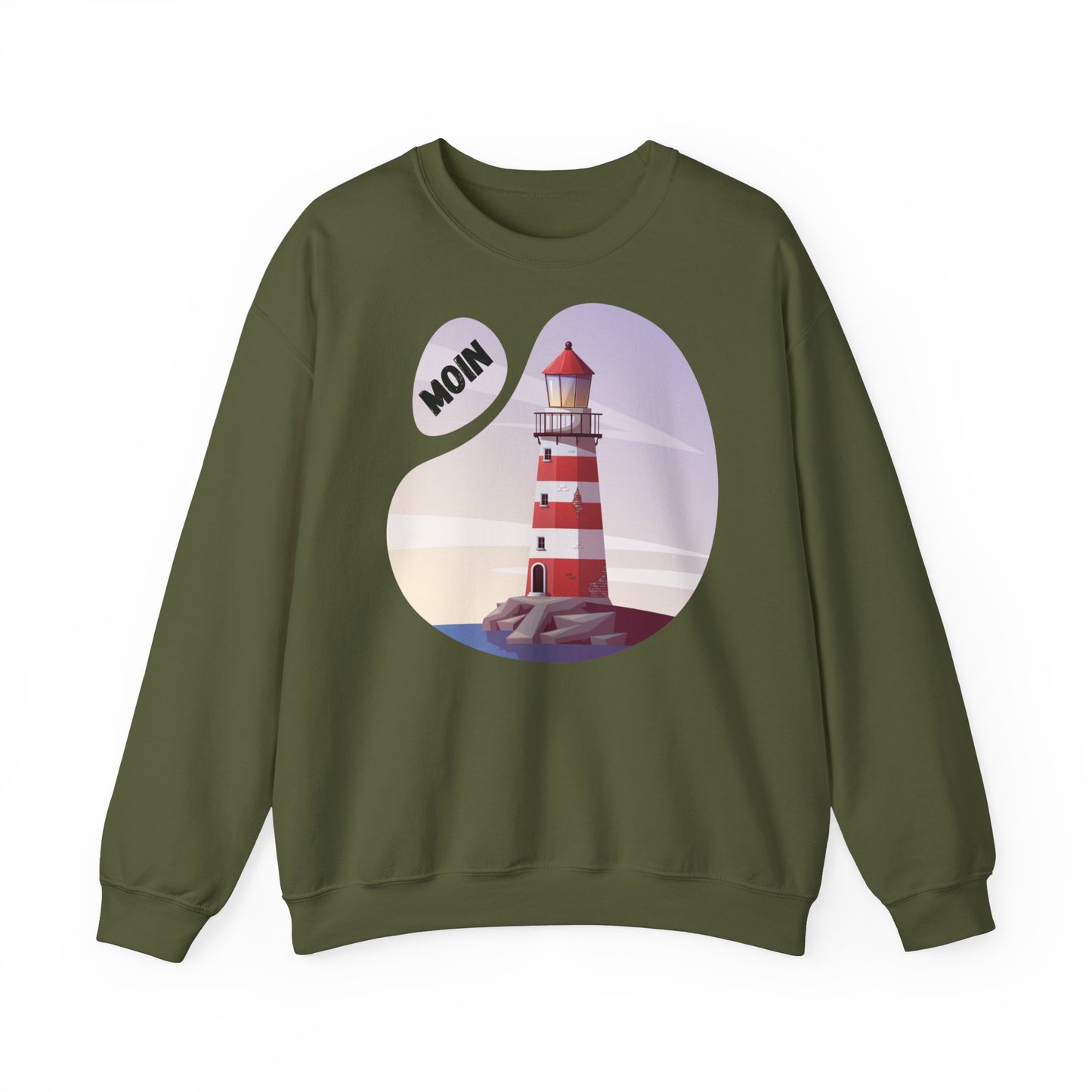 Unisex Sweatshirt -  Moin mit Leuchtturm (bunt)