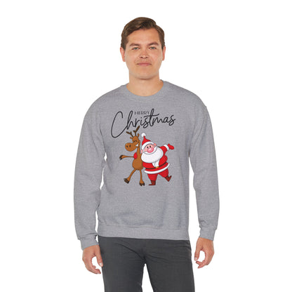 Merry Christmas Rentier und Santa  - Unisex Sweatshirt