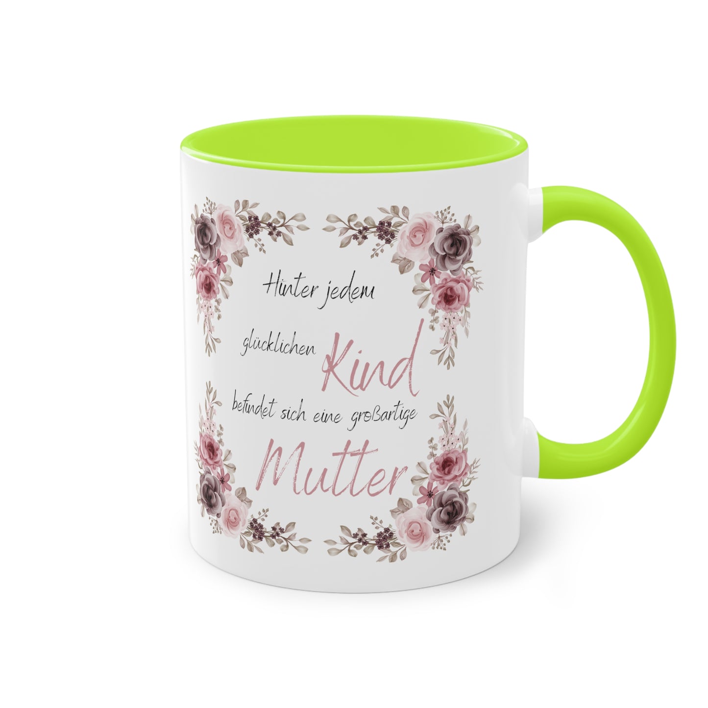 Hinter jedem glücklichen Kind befindet sich eine großartige Mutter - Zwei-Ton-Kaffeetasse