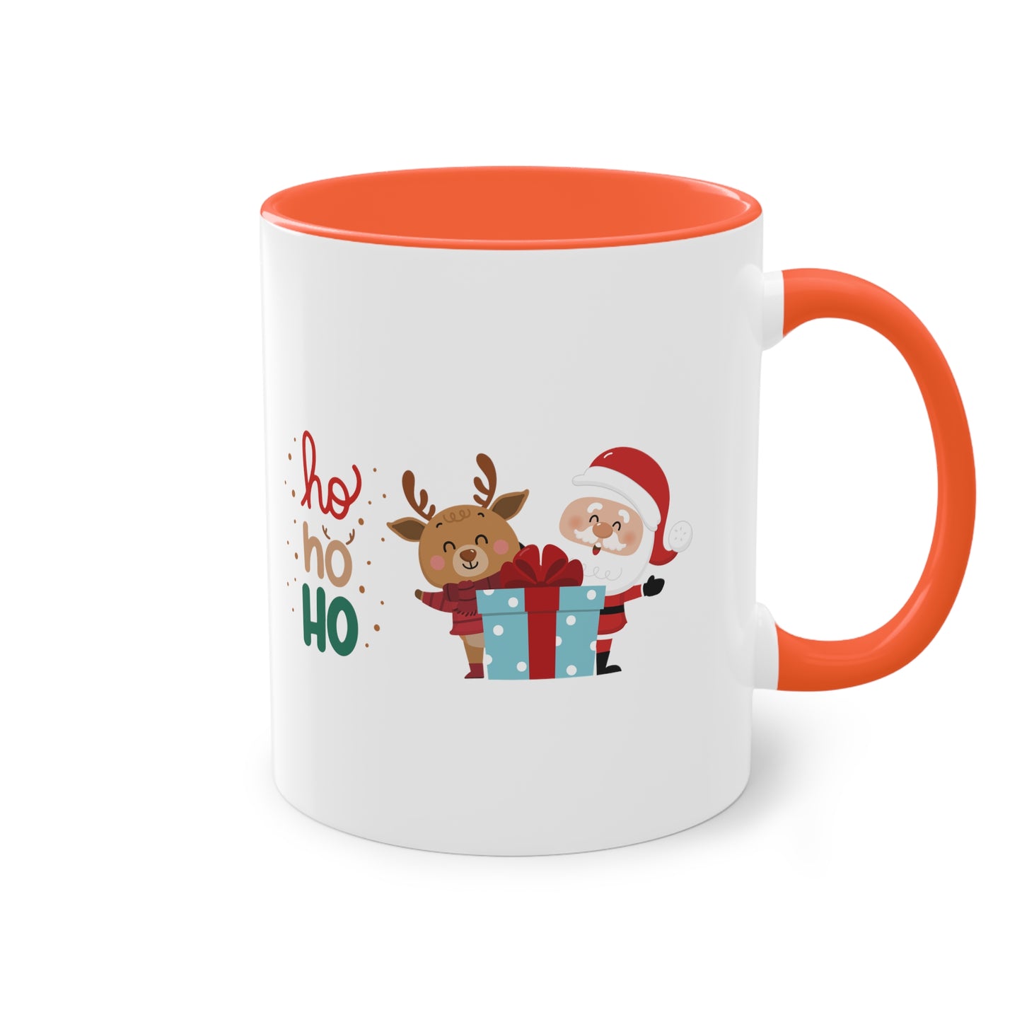 Ho ho ho Rentier und Santa  (2) - Zwei-Ton-Kaffeetasse