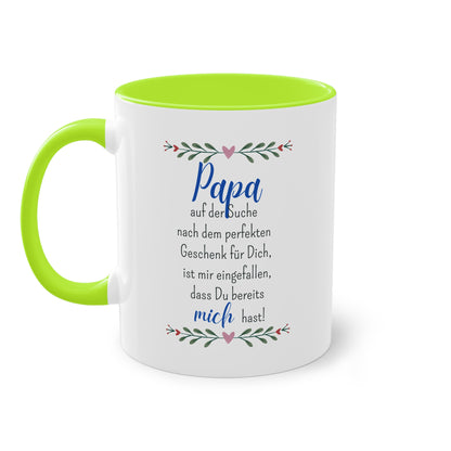 Papa auf der Suche nach dem perfekten Geschenk... - Zwei-Ton-Tasse