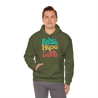 Unisex Hoodie - Faith, Hope, Love