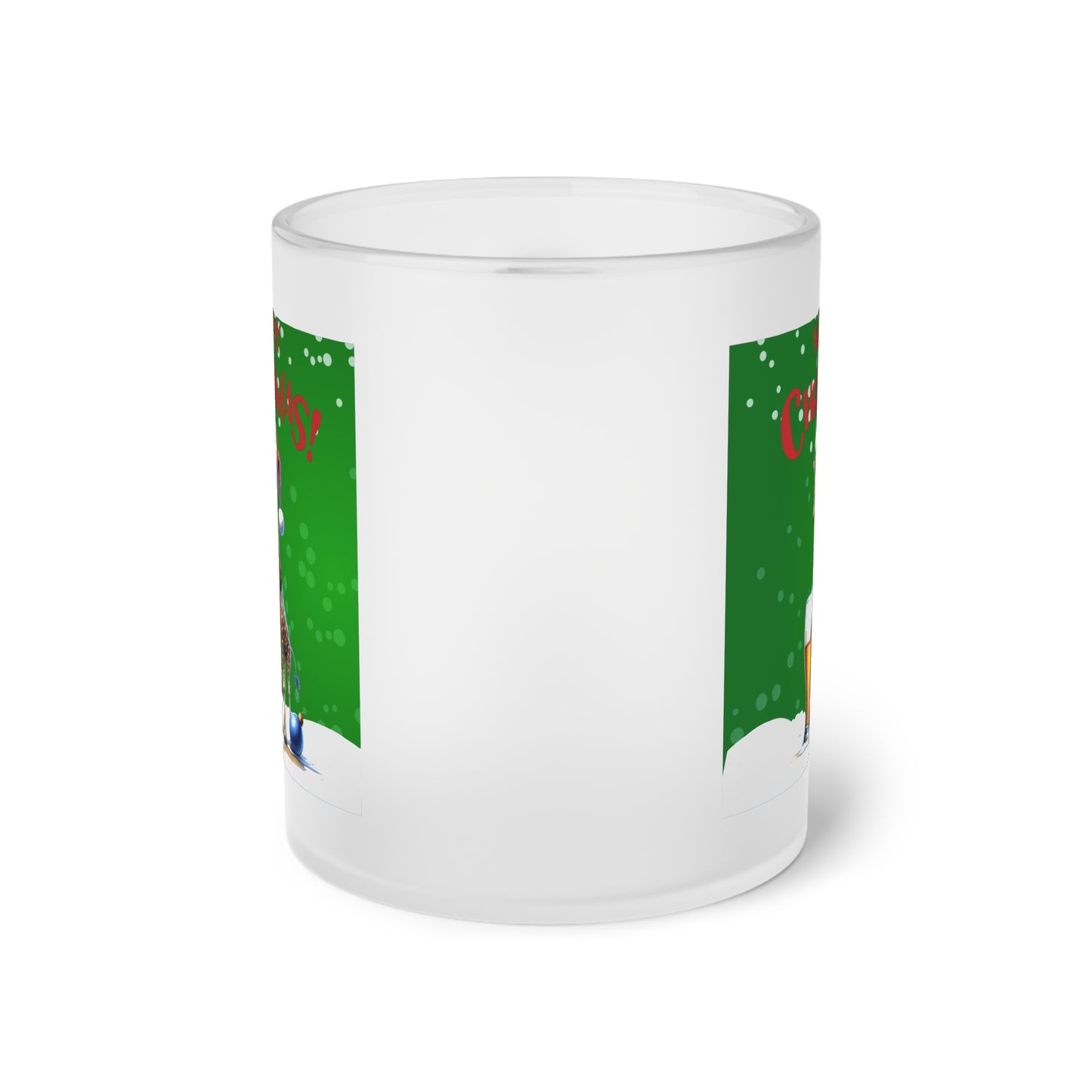 Merry Christmas Giraffe  - Milchglas Tasse