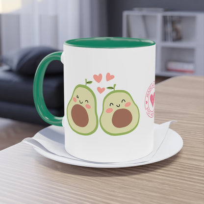 Avocado made with Love - Zwei-Ton-Kaffeetasse