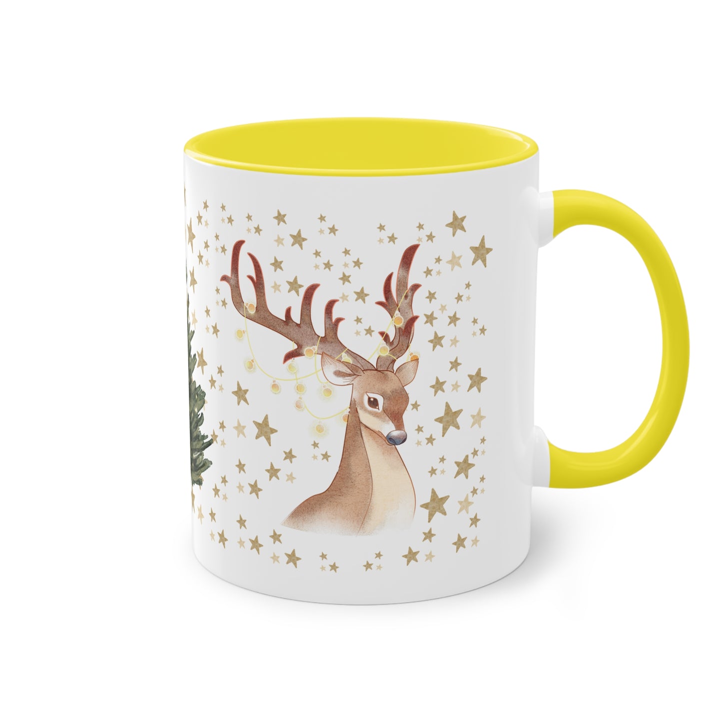 weihnachtliche Rentiere - Zwei-Ton-Kaffeetasse