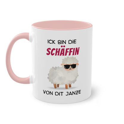 Ick bin die Schäffin von dit Janze - Zwei-Ton-Tasse