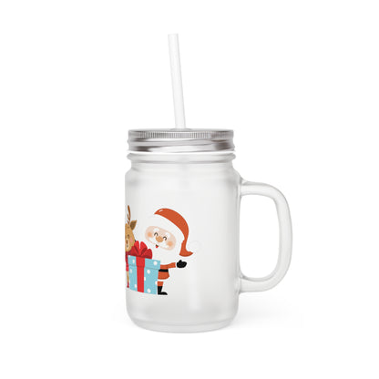 Ho ho ho Rentier und Santa  - Mason Jar