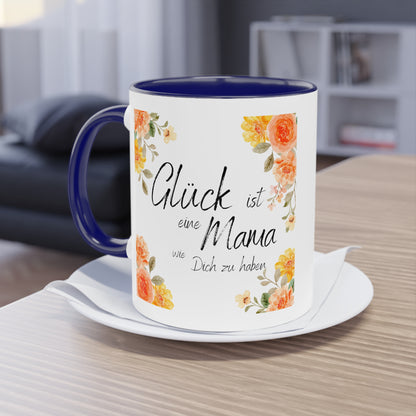 Glück ist eine Mama, wie Dich zu haben - Zwei-Ton-Kaffeetasse