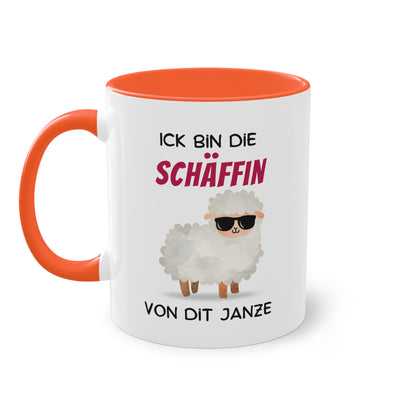 Ick bin die Schäffin von dit Janze - Zwei-Ton-Tasse