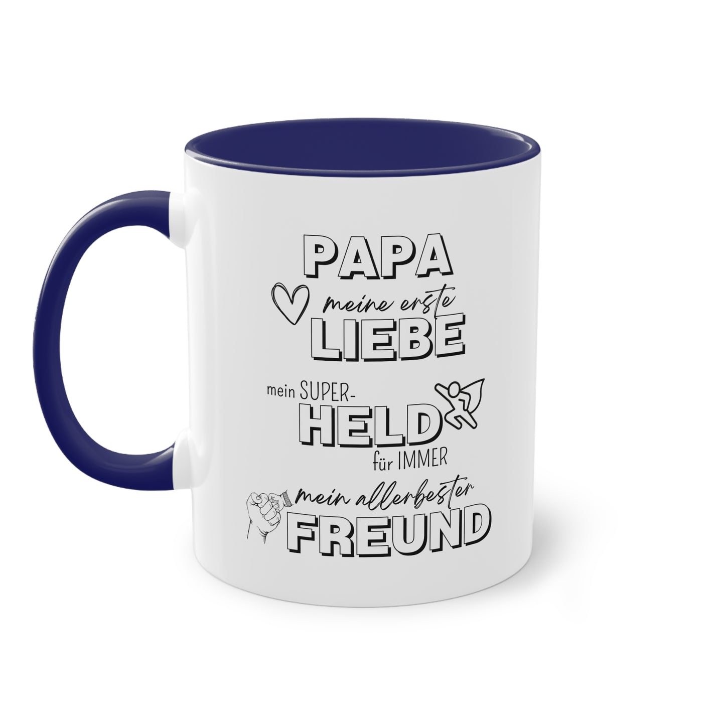Papa, Liebe, Held, Freund - Zwei-Ton-Tasse
