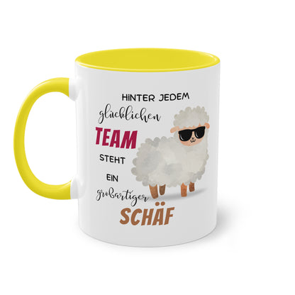 Hinter jedem glücklichen Team steht ein großartiger Schäf - Zwei-Ton-Tasse