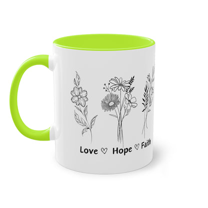 Love, Hope, Faith - Zwei-Ton-Tasse