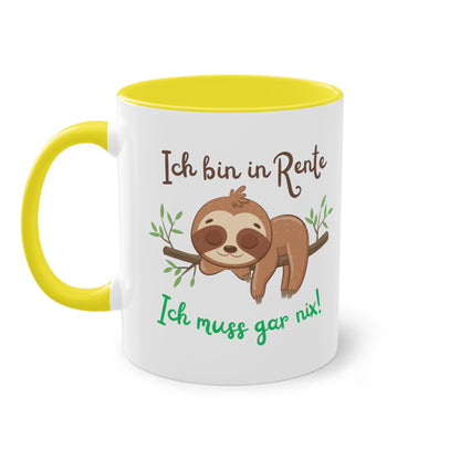 Ich bin in Rente, ich muss gar nix (2) - Zwei-Ton-Kaffeetasse