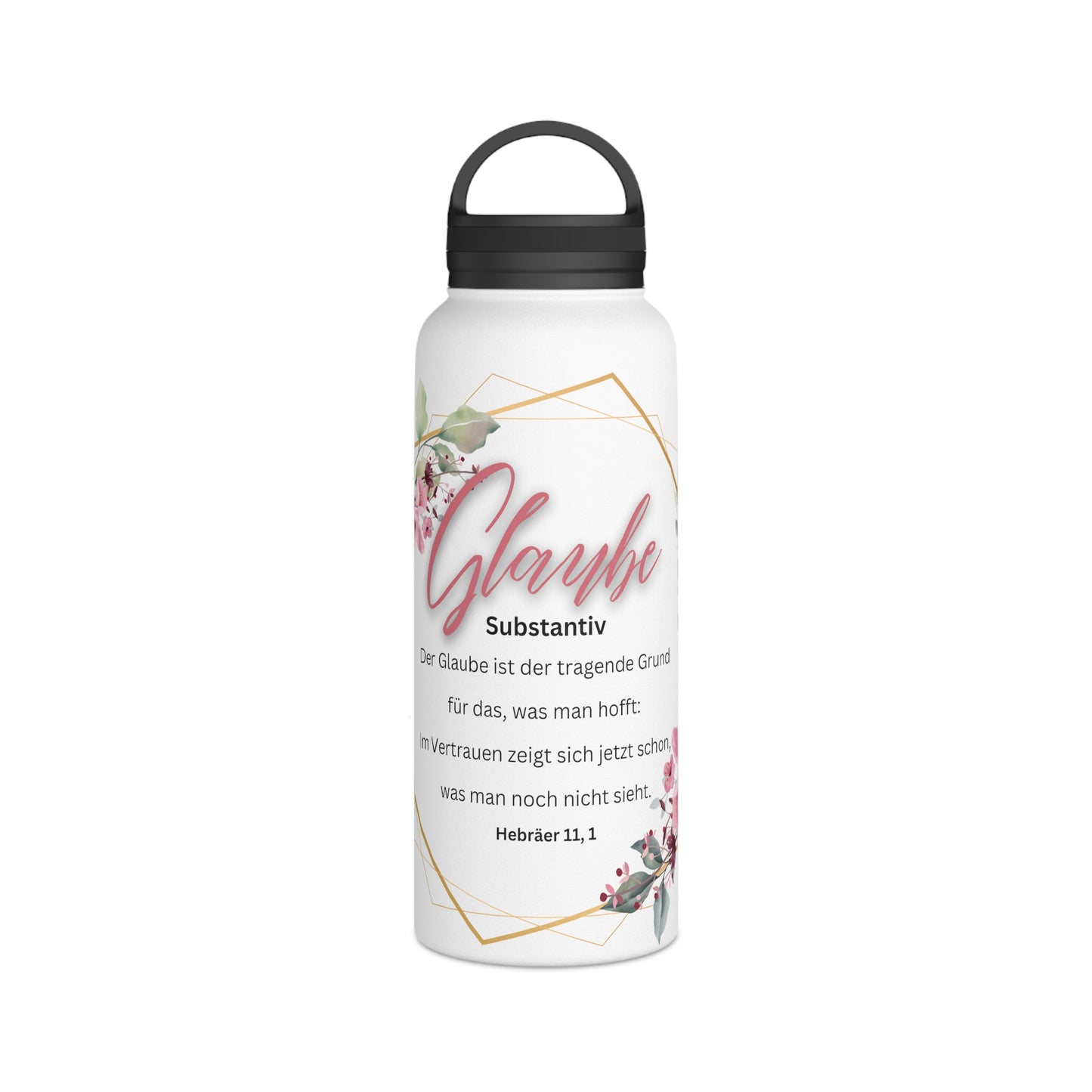 Glaube Substantiv (rosa) - Edelstahl-Wasserflasche