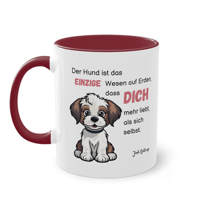 Der Hund ist das einzige Wesen - Zwei-Ton-Kaffeetasse