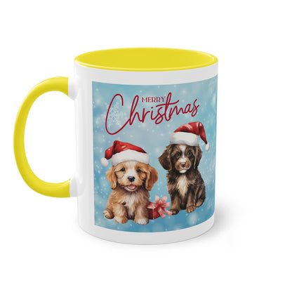 Hund Merry Christmas (3) - Zwei-Ton-Kaffeetasse