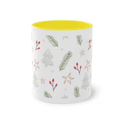 Weihnachtsmuster  - Zwei-Ton-Kaffeetasse