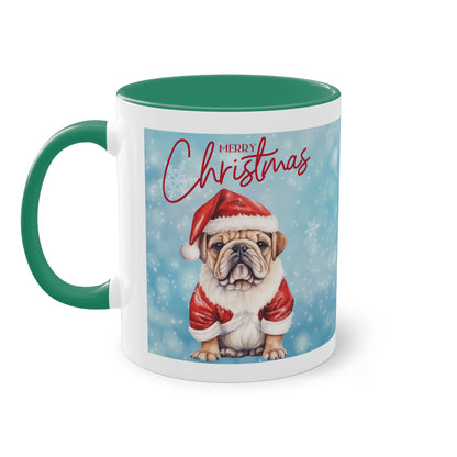 Hund Merry Christmas (4) - Zwei-Ton-Kaffeetasse