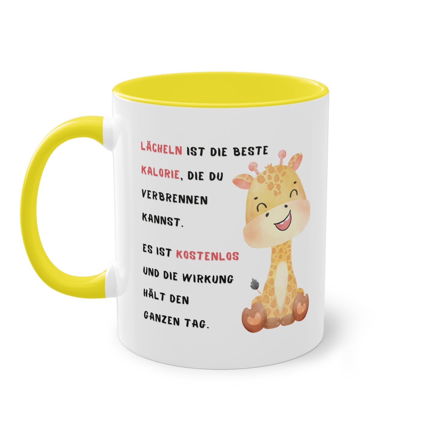 Lächeln ist die beste Kalorie - Zwei-Ton-Kaffeetasse