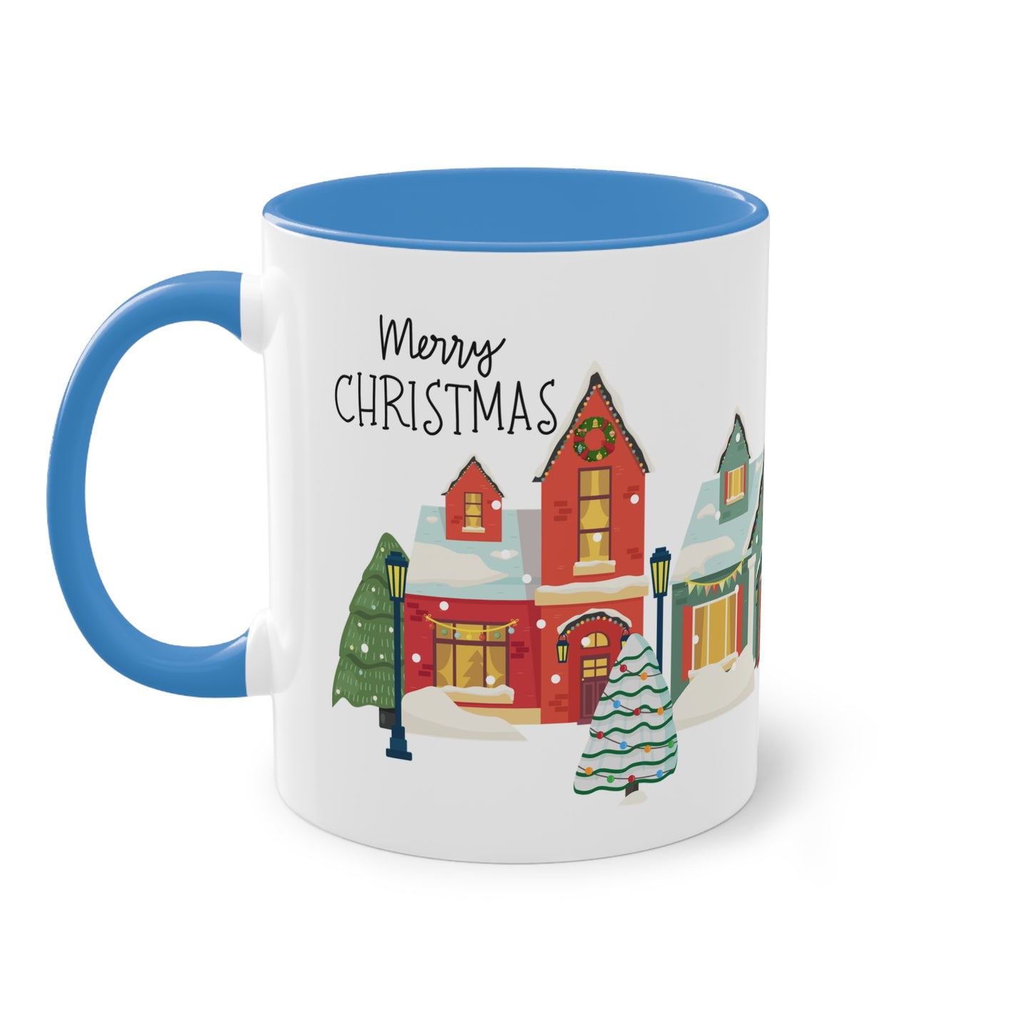 Merry Christmas Landschaft - Zwei-Ton-Tasse