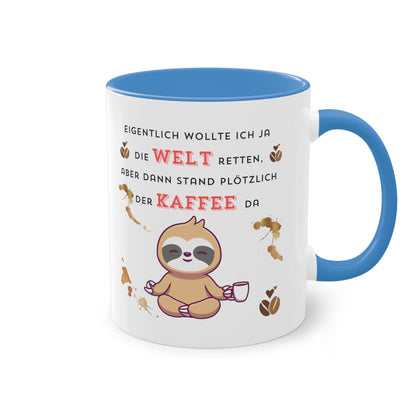 Eigentlich wollte ich die Welt retten - Zwei-Ton-Kaffeetasse