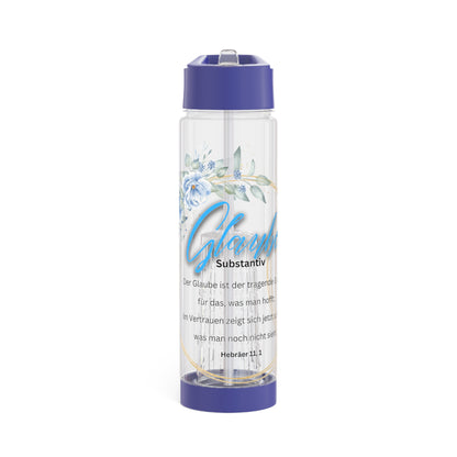 Glaube Substantiv (blau) - Infuser-Wasserflasche