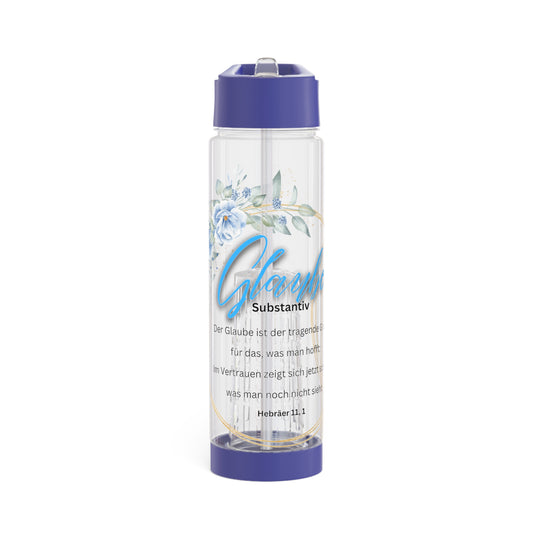 Glaube Substantiv (blau) - Infuser-Wasserflasche