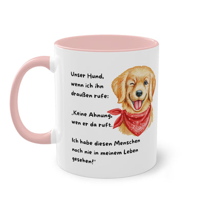 Unser Hund, wenn ich ihn draußen rufe - Zwei-Ton-Kaffeetasse