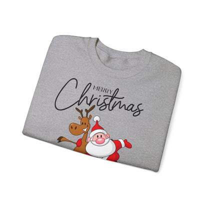 Merry Christmas Rentier und Santa  - Unisex Sweatshirt