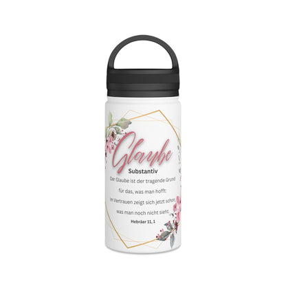 Glaube Substantiv (rosa) - Edelstahl-Wasserflasche