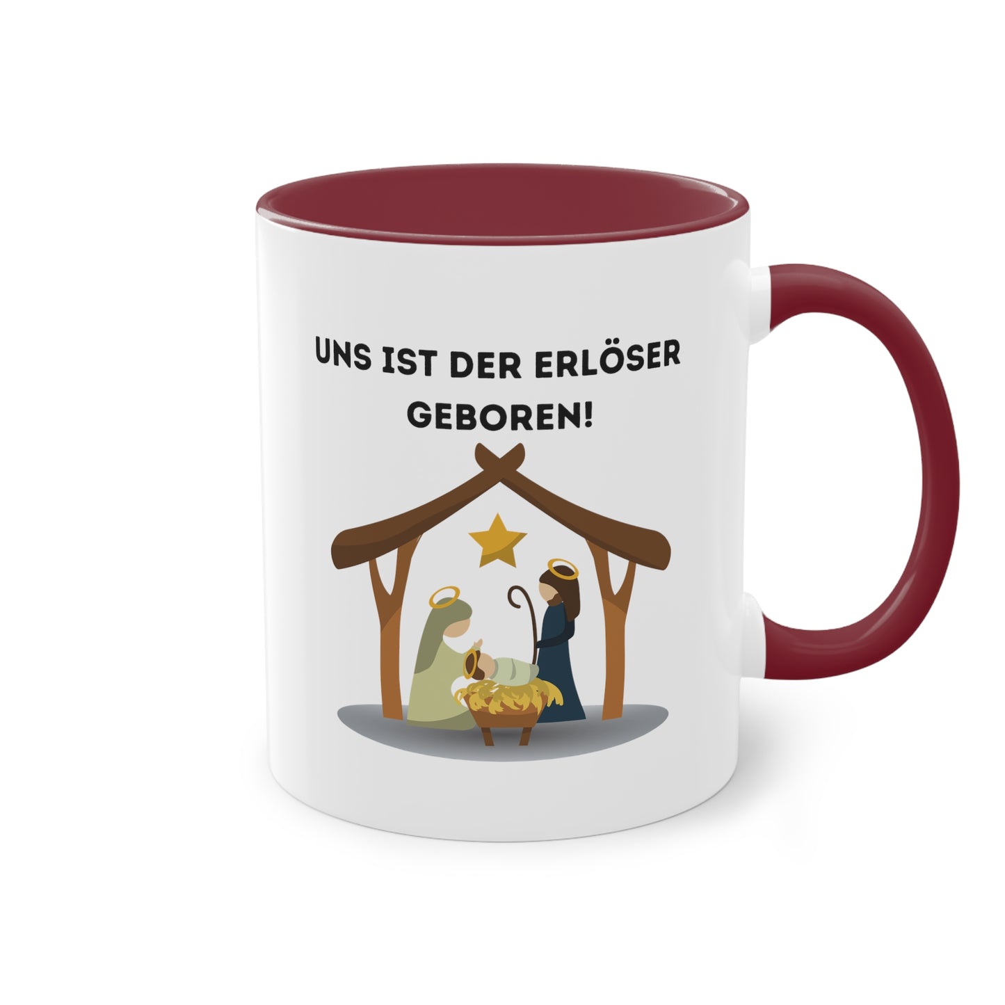 Uns ist der Erlöser geboren - Zwei-Ton-Kaffeetasse