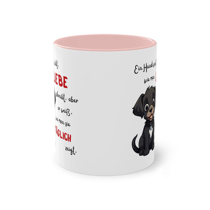 Ein Hund weiß nicht, wie man Liebe schreibt aber - Zwei-Ton-Kaffeetasse