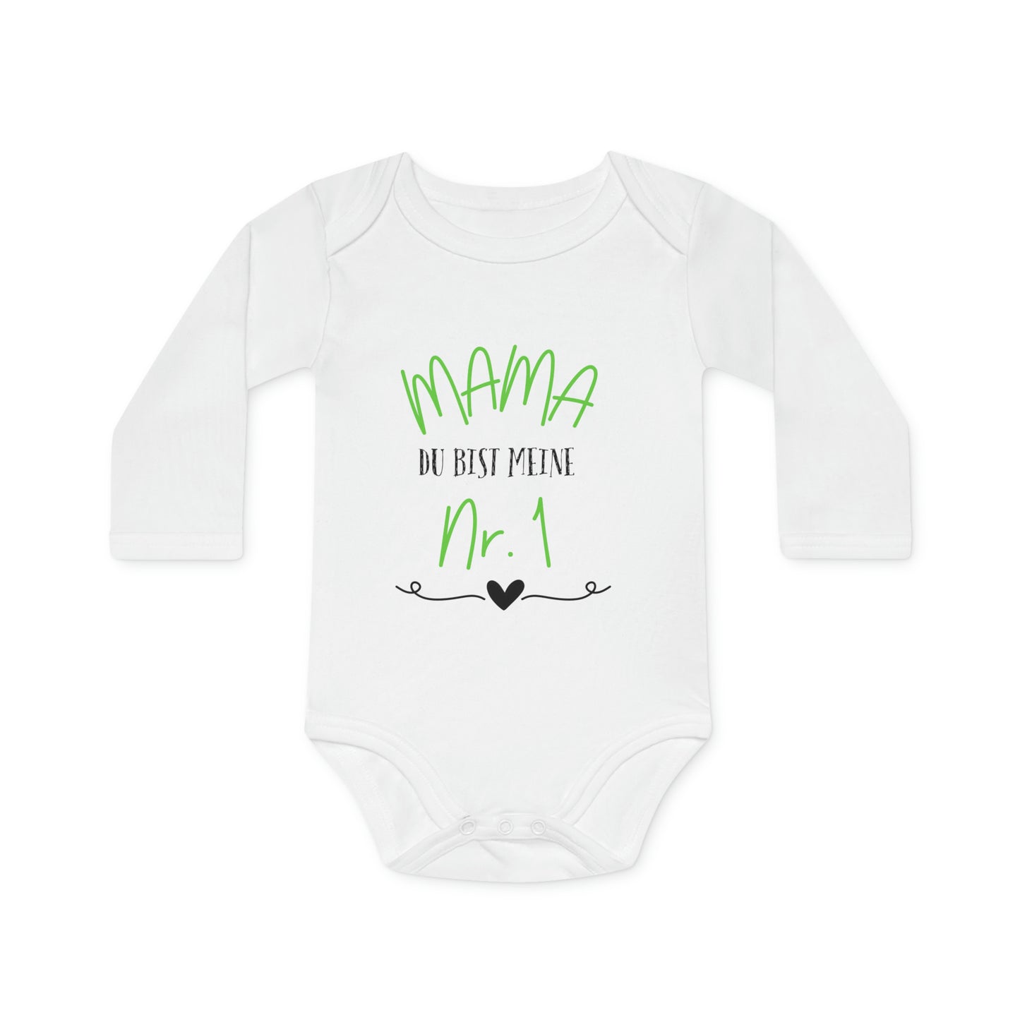 Organic long sleeve baby romper - Mommy is my number 1 (Variant 1)