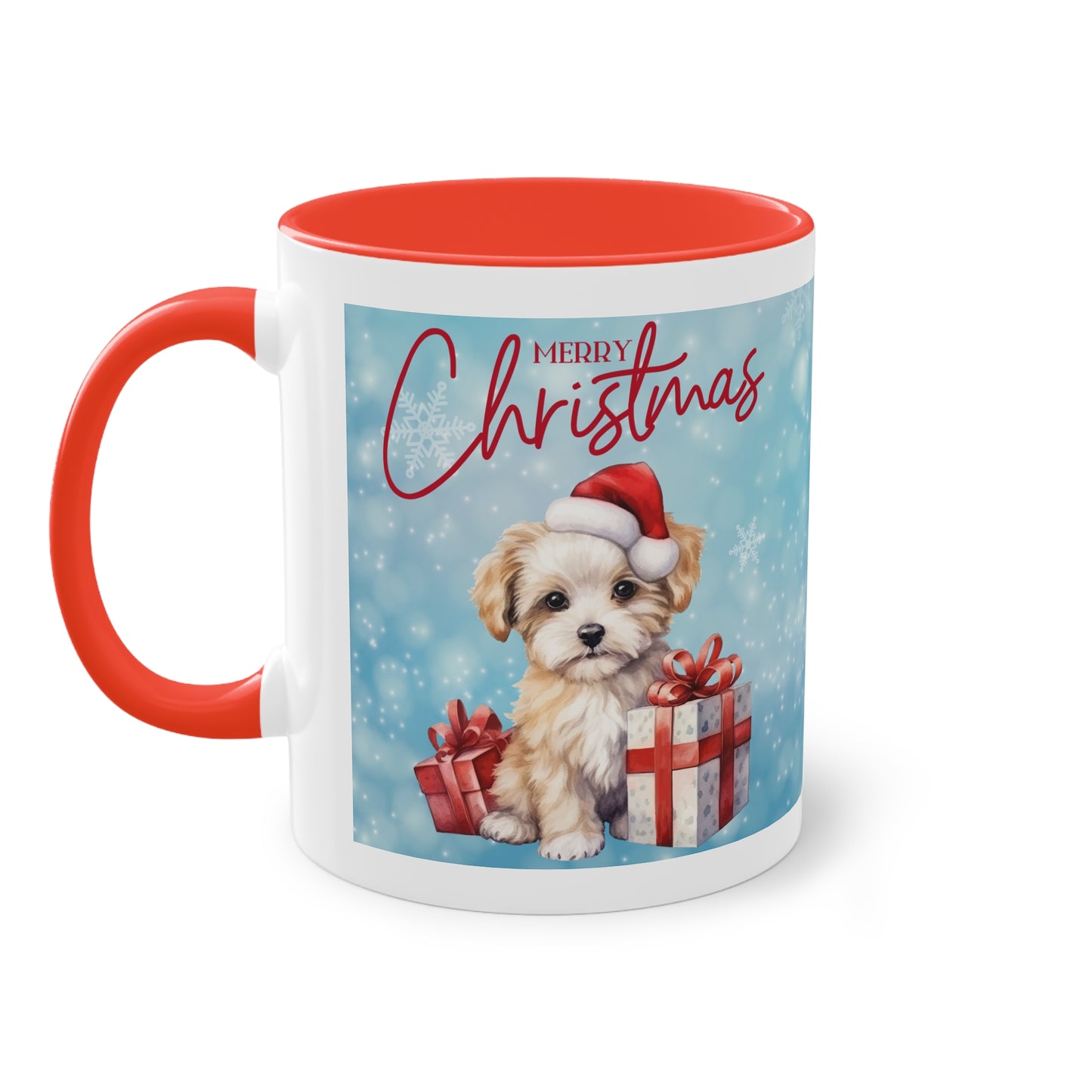 Hund Merry Christmas (1) - Zwei-Ton-Kaffeetasse