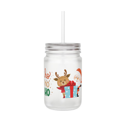 Ho ho ho Rentier und Santa  - Mason Jar