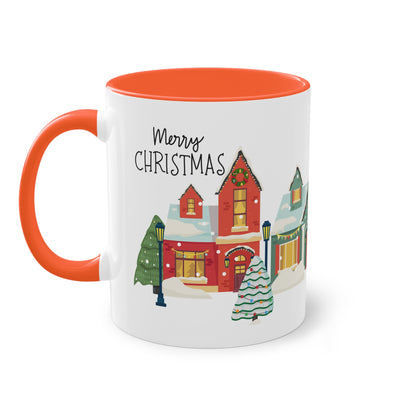 Merry Christmas Landschaft - Zwei-Ton-Tasse
