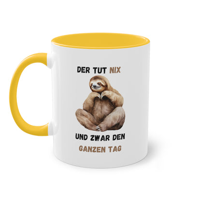 Der tut nix und zwar den ganzen Tag - Zwei-Ton-Kaffeetasse