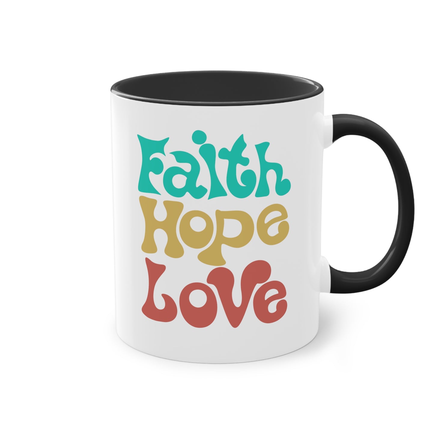 Faith, Hope, Love - Zwei-Ton-Kaffeetasse