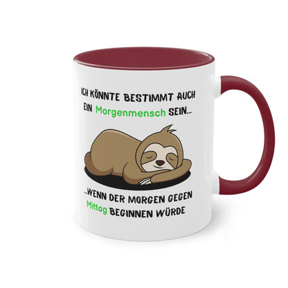 Ich könnte bestimmt auch ein Morgenmensch - Zwei-Ton-Kaffeetasse