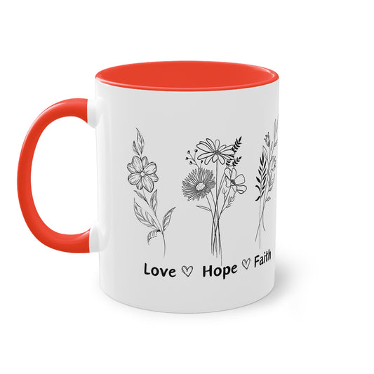 Love, Hope, Faith - Zwei-Ton-Tasse