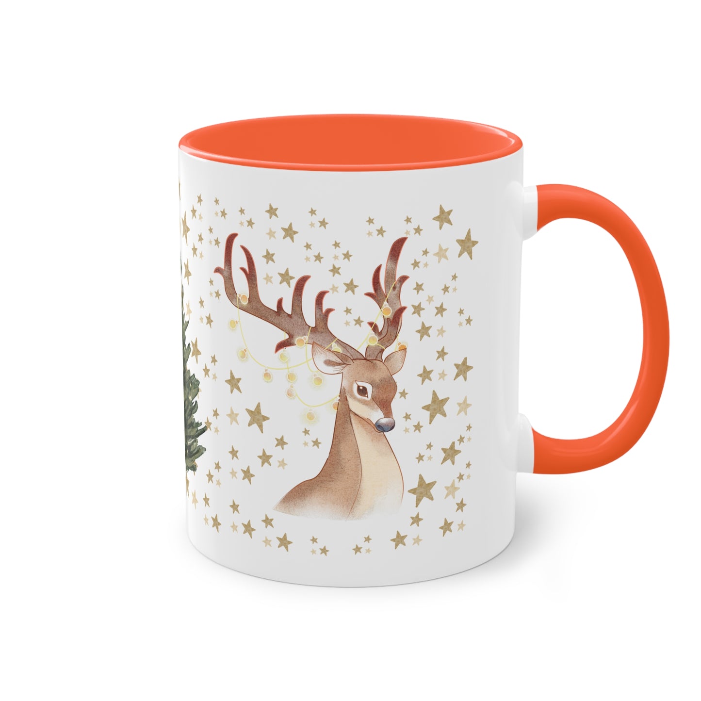 weihnachtliche Rentiere - Zwei-Ton-Kaffeetasse