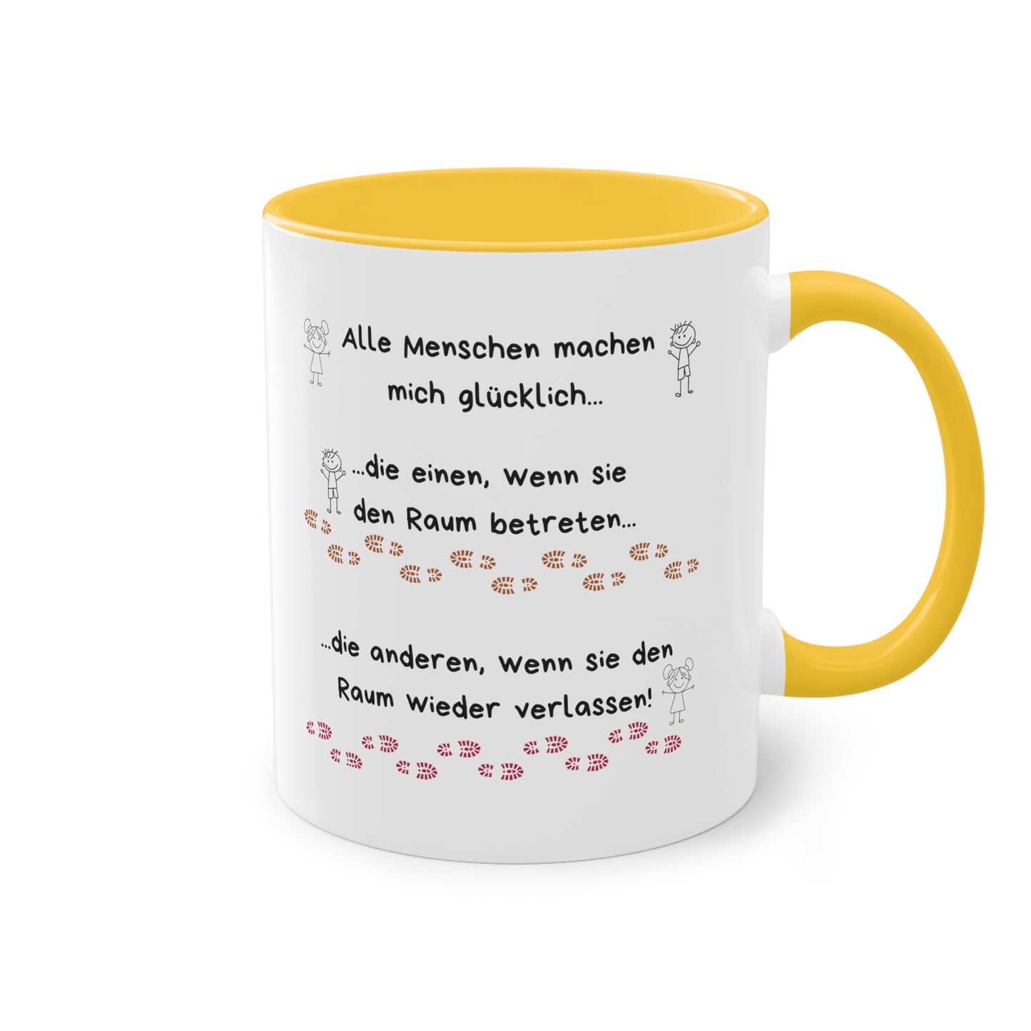 Alle Menschen machen mich glücklich... - Zwei-Ton-Kaffeetasse