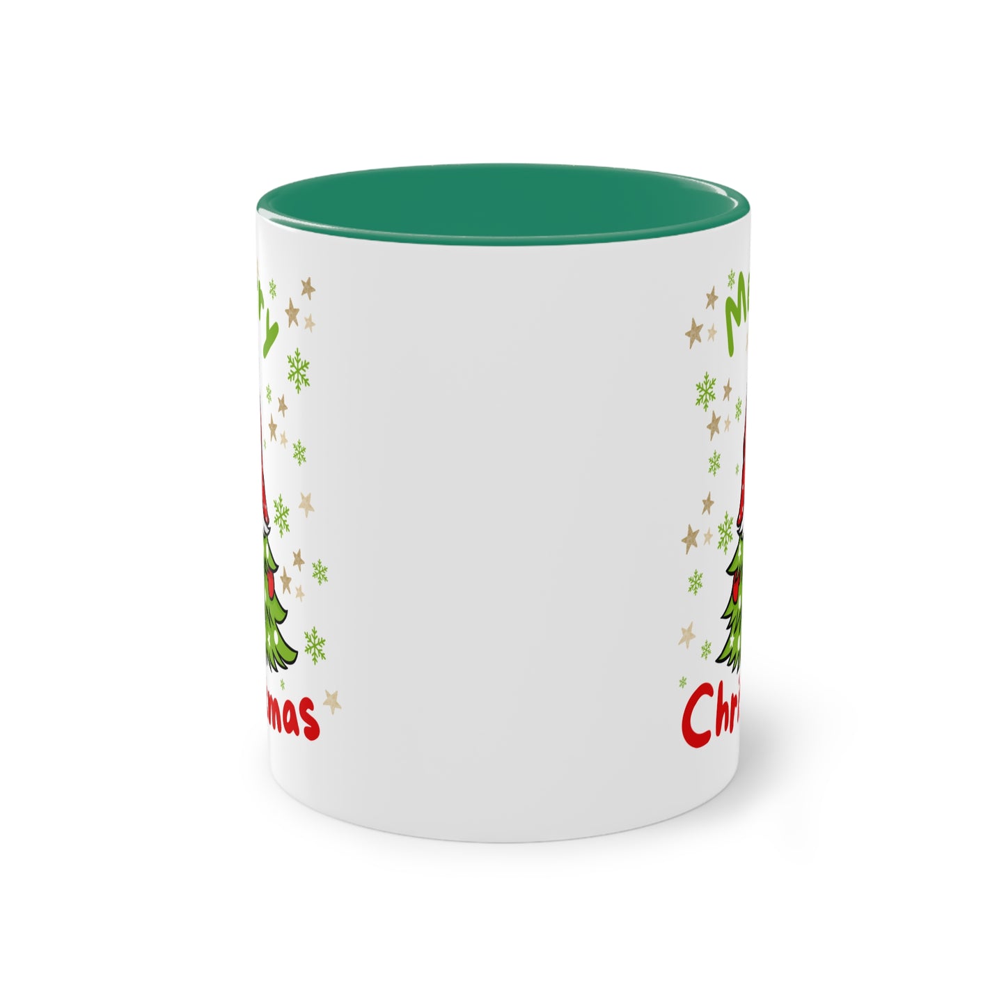 Merry Christmas Wichtel mit Tannenbaum - Zwei-Ton-Kaffeetasse