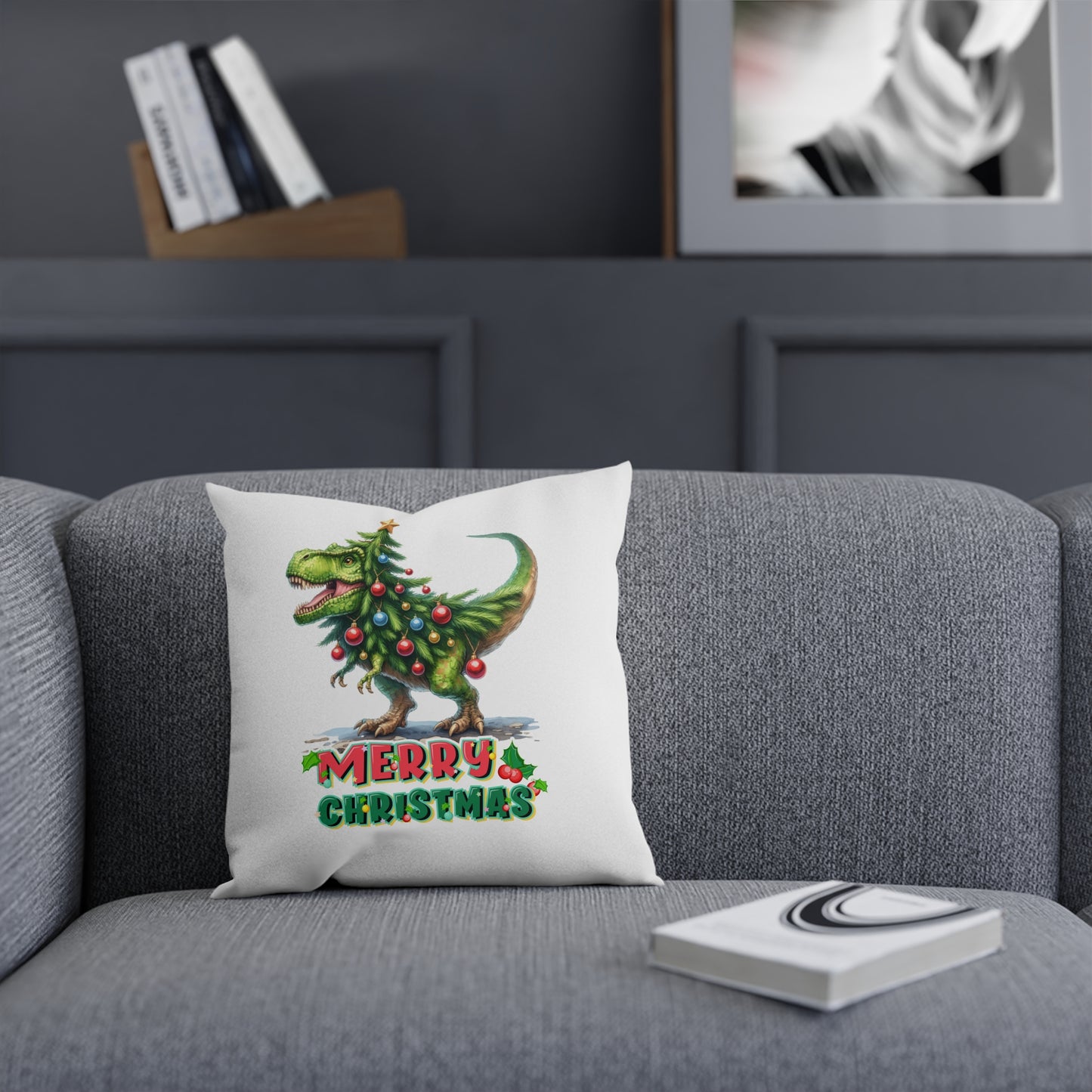 Merry Christmas T-Rex - Sofa-/Dekokissen