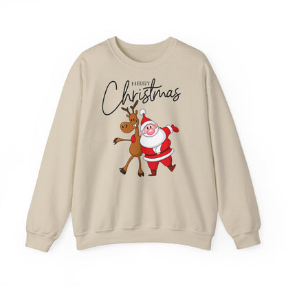 Merry Christmas Rentier und Santa  - Unisex Sweatshirt